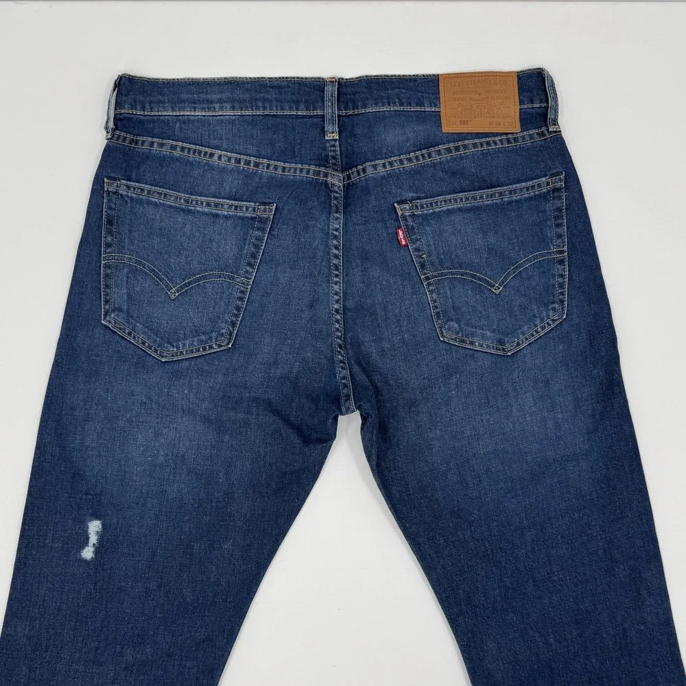 Levi's 502 Straight Leg Jeans Mens 34x32 Blue Denim‎ NWT Reclaimed Sustainable